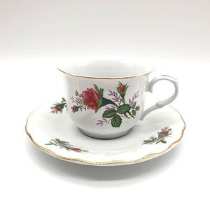 Truly Tasteful Vintage Teacup and Saucer Set Rose Gold Rimmed Collectable China